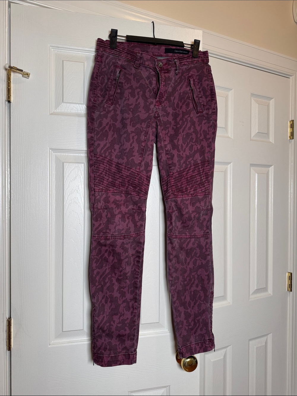 Calvin Klein Jeans Purple Camo Moto ultimate Skinny Jeans